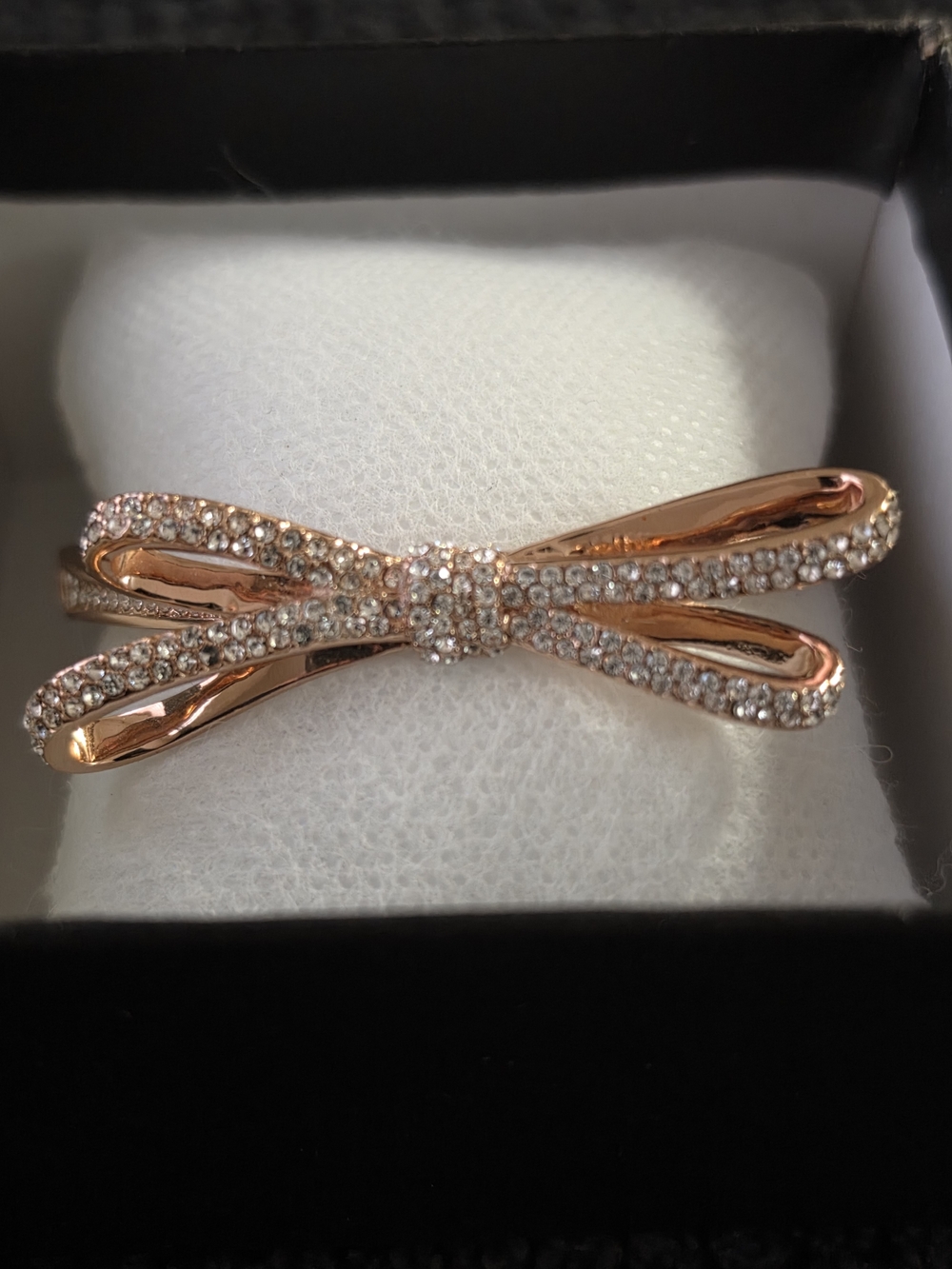 KATE SPADE ROSE GOLD TONE Rhinestone Bangle 6 3/4" (K964)
